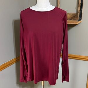 Tek gear Burgundy Long Sleeve Athletic Top size XL